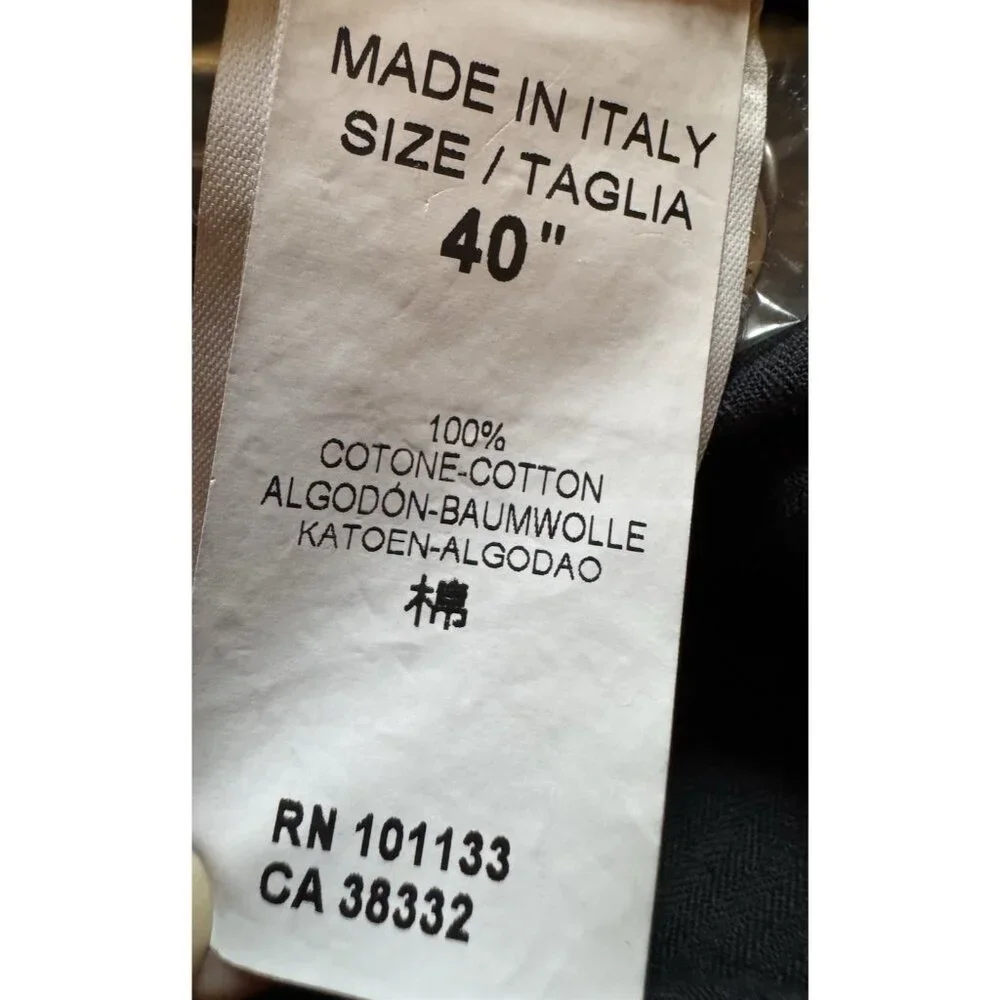 Ermenegildo Zegna Men's Black Stretch Straight Leg Jeans US 40 IT 56 NEW